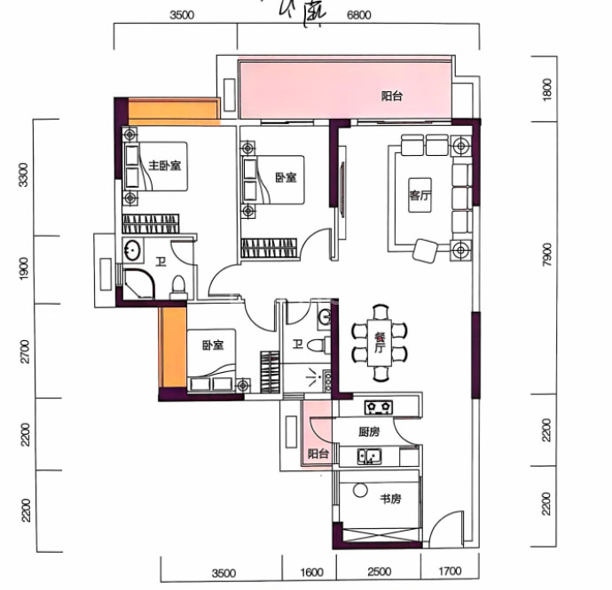 鸿禧华庭--建面 119.44m²