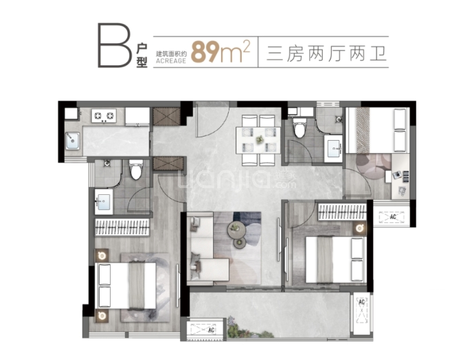 建总云璟未来--建面 89m²