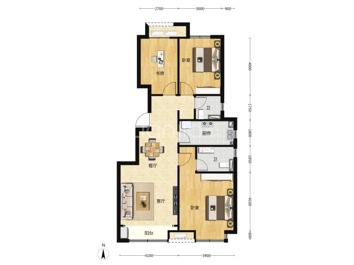 城发投·云轩雅居--建面 113m²