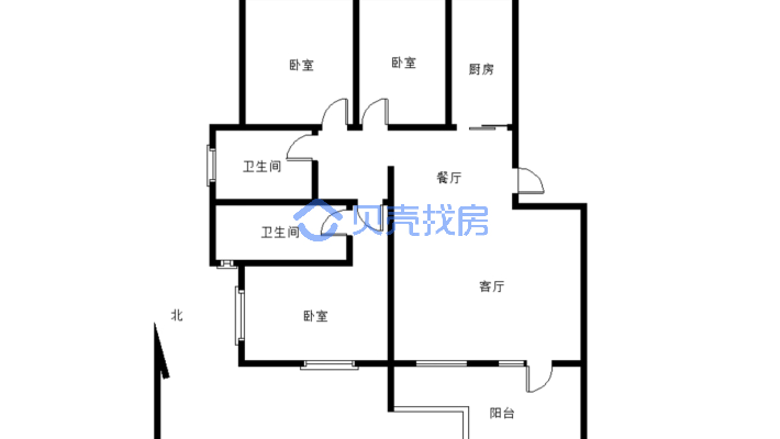 荷枫水岸一期 三室精装修 看房随时-户型图