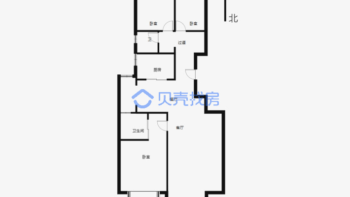 新市区 美居 友好花田 地铁三号线 电梯平层三室 精装-户型图