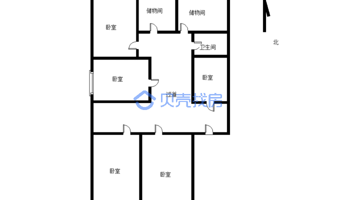 和兴园小区 3室1厅 南 西-户型图