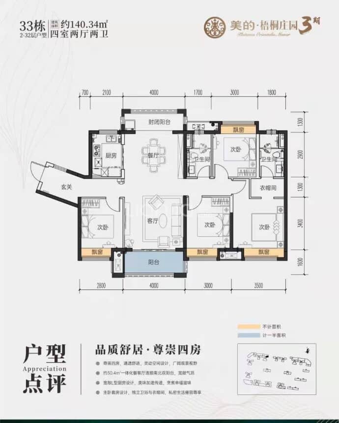 美的梧桐庄园--建面 140.34m²