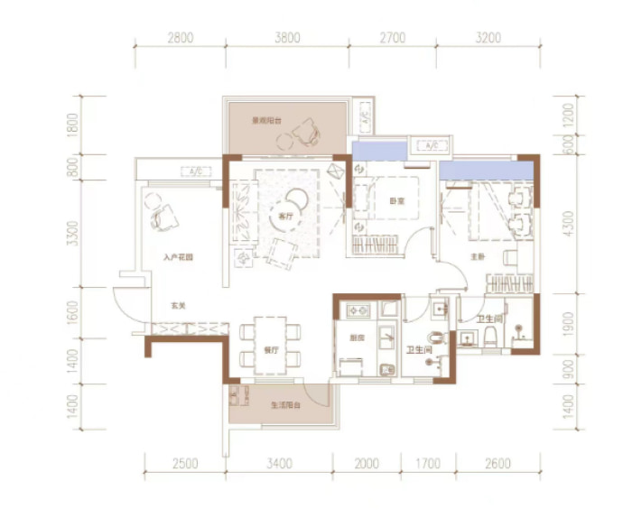 翔顺新成花园--建面 94m²