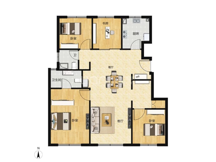 北京城建·国誉朝华--建面 118m²