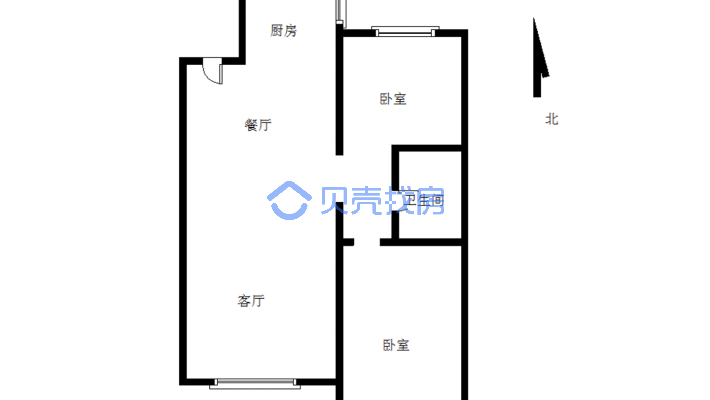 松山万达商圈 明厅2居室电梯新房-户型图