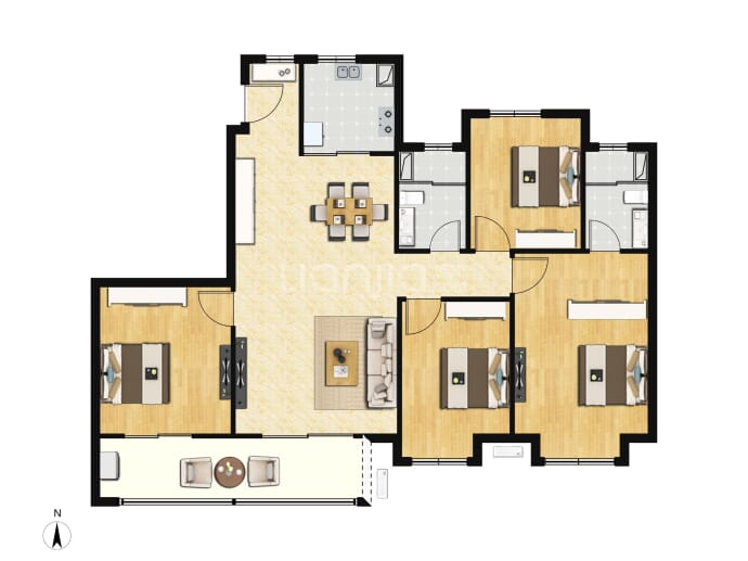 绿城晋府诚园--建面 140m²