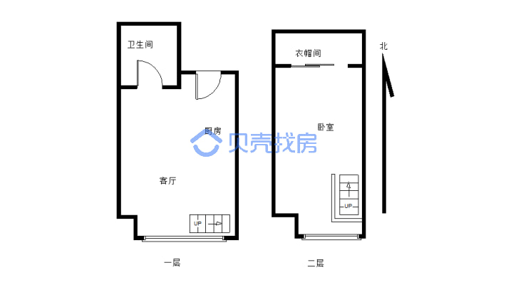 御园财富广场 1室1厅 南-户型图