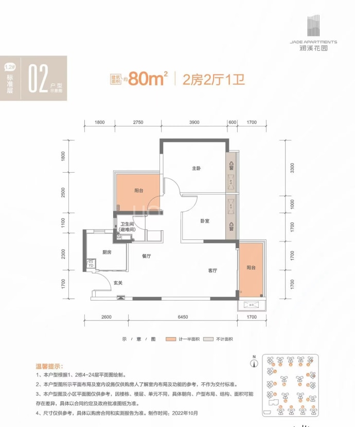 华润置地·润溪花园--建面 80m²