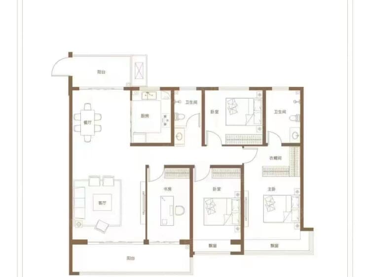 日照中心云筑4室2厅2卫户型图