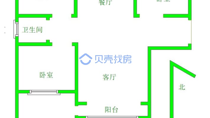 阳光盛景C区 3室2厅 南 北-户型图