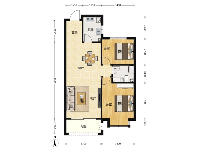 靖烨·天朗美域--建面 90.1m²