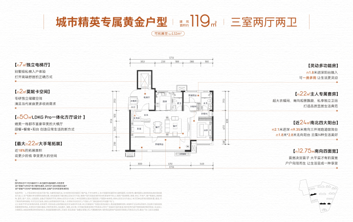 保利青铁和著理想地--建面 119m²