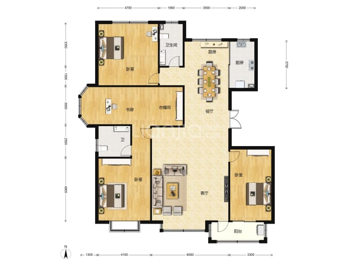 鑫界王府--建面 221.58m²