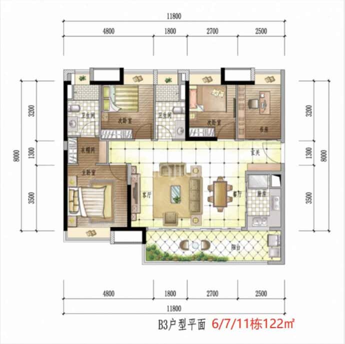 九洲保利天和三期--建面 122m²