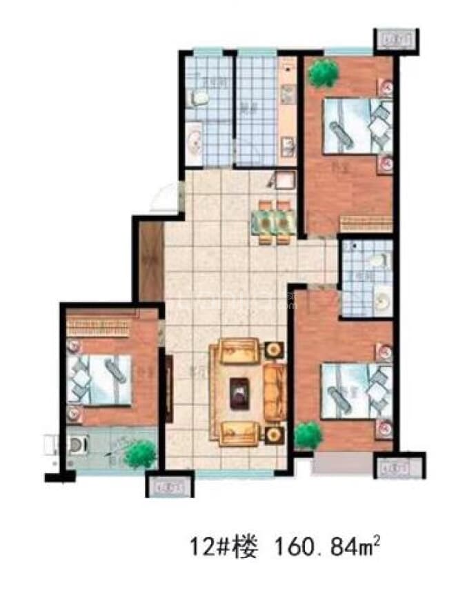 九州方圆国际--建面 160.84m²