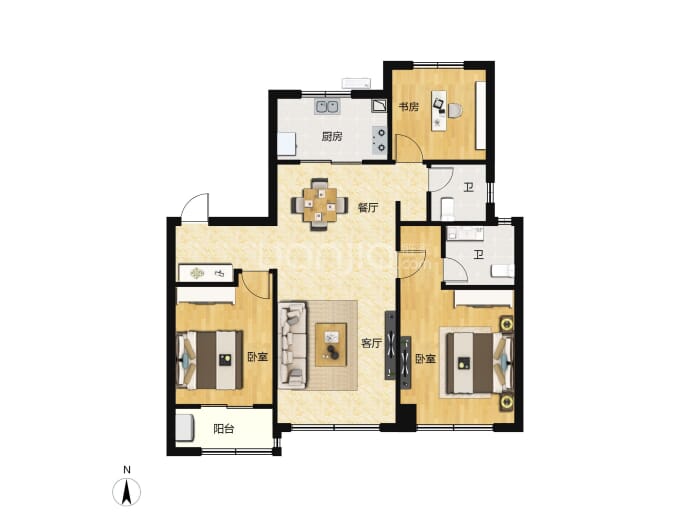 济高海棠郡--建面 110m²