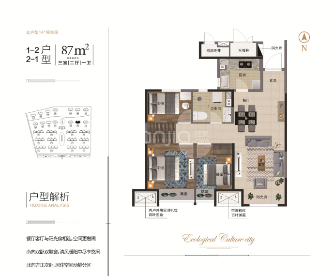 恒大生态文化城--建面 87m²