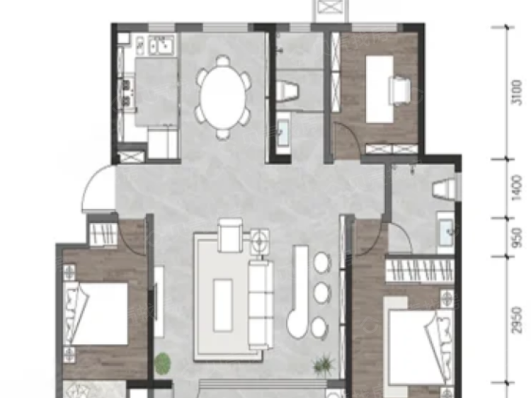 锦华如园3室2厅2卫户型图