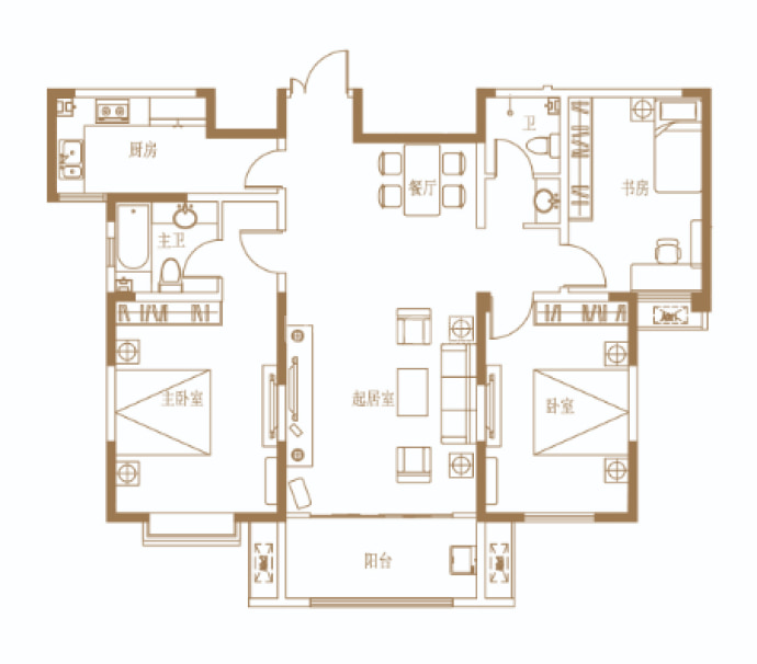 西江华府--建面 135m²