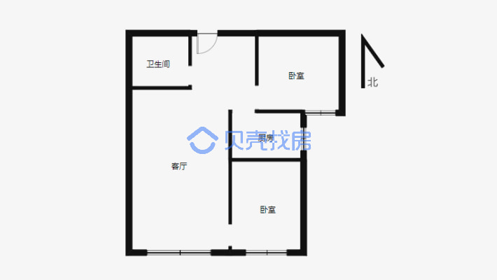 中城国际城二期湖光里 2室2厅 南-户型图