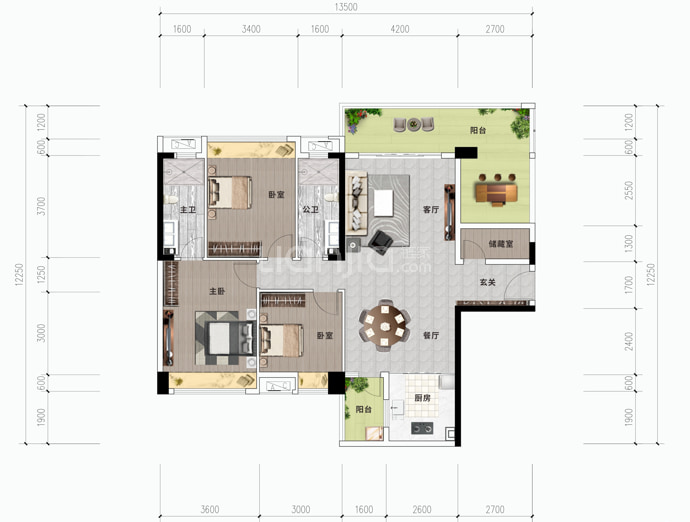 长基城南壹品--建面 135.19m²