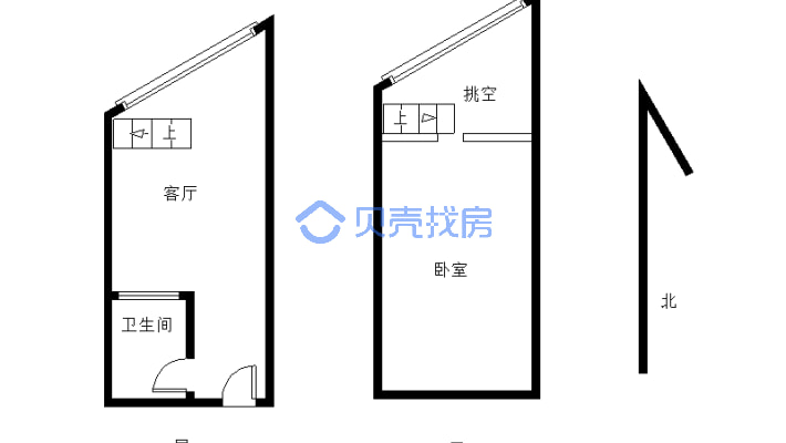 金山大厦 2室1厅 东南-户型图