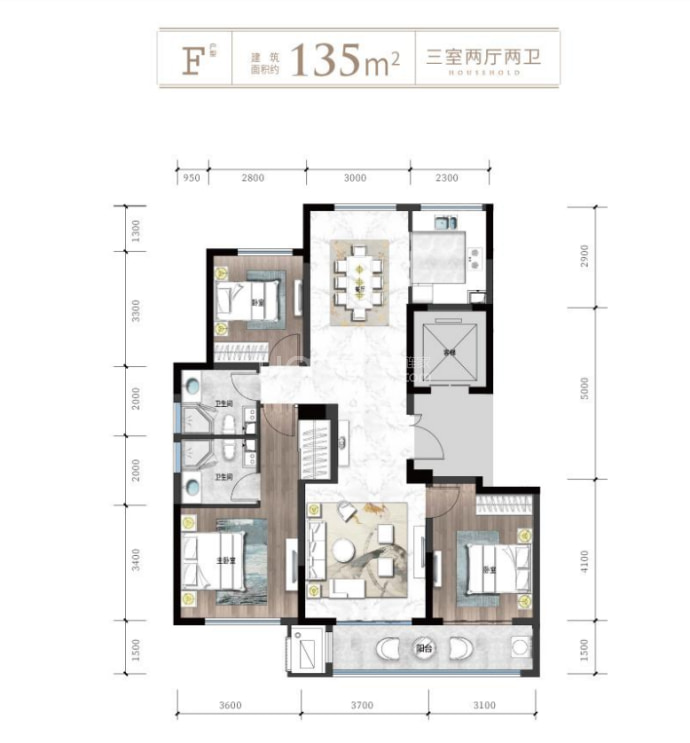 杨柳春风--建面 135m²