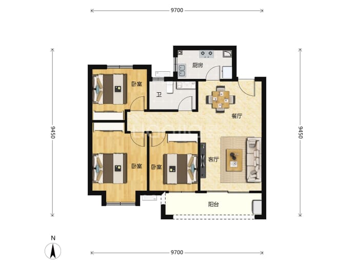 城投丰山府--建面 95m²