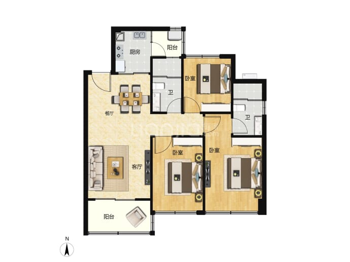 中兴汇富居--建面 90m²