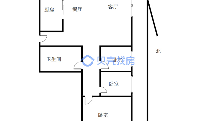 明珠城凤凰楼层，三居室，金川片-户型图