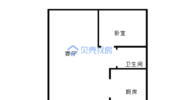 昌江广场  电梯 一室一厅 精装 家电齐全 拎包入住-户型图