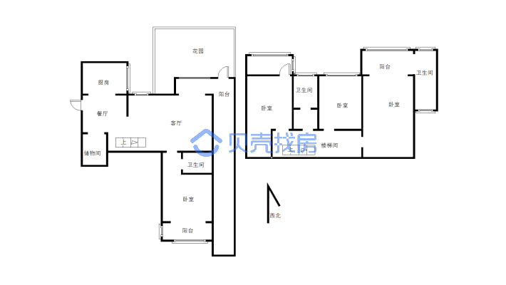 托斯卡纳五室两厅两卫，有花园，户型方正-户型图