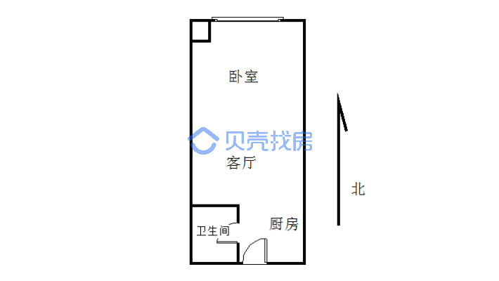 九龙广场~38平一室精装修拎包入住-户型图