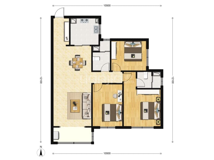 中海·天钻--建面 130m²