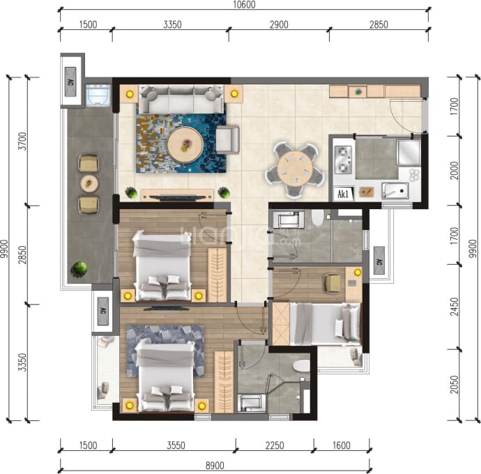 融创春风岭南--建面 98m²