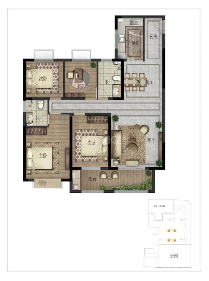 未来城·中央公园--建面 149m²