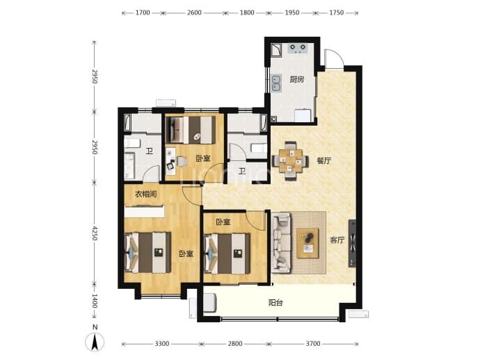 招商时代主场璟城--建面 117m²