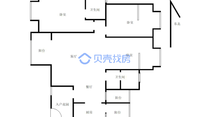 东湖丽景  江边小区  一楼有40平米花园-户型图
