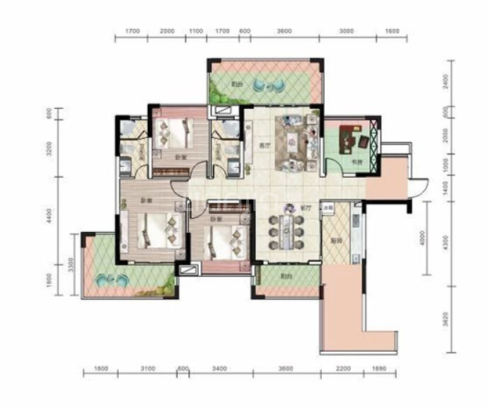 博亚兹·壹号公馆--建面 136.33m²