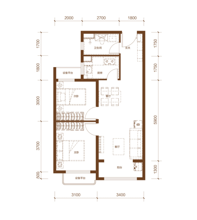 保利天汇--建面 80m²