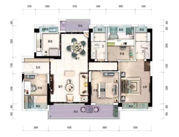 碧桂园珑悦东方--建面 128m²