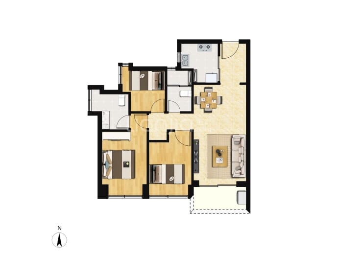 合正方洲--建面 99m²