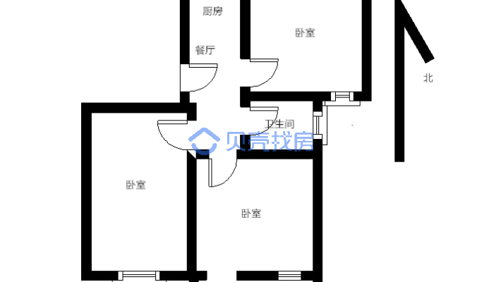 出售 龙西北路 三室 户型方正 看房方便-户型图