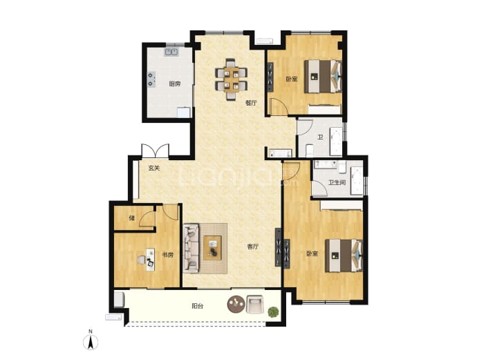 北京城房时代名门--建面 115m²