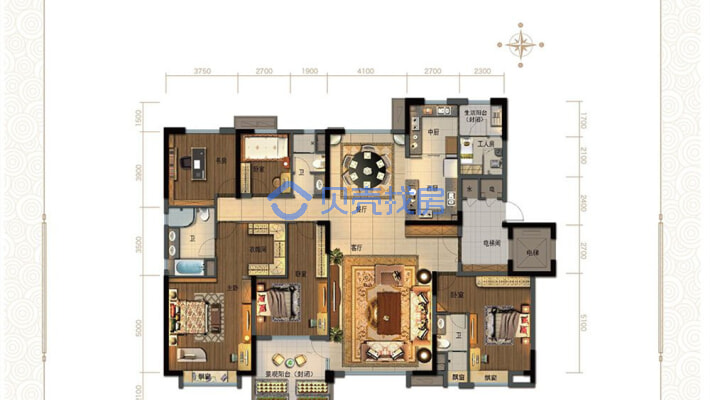 急售碧桂园精装修的五居室的房子-户型图
