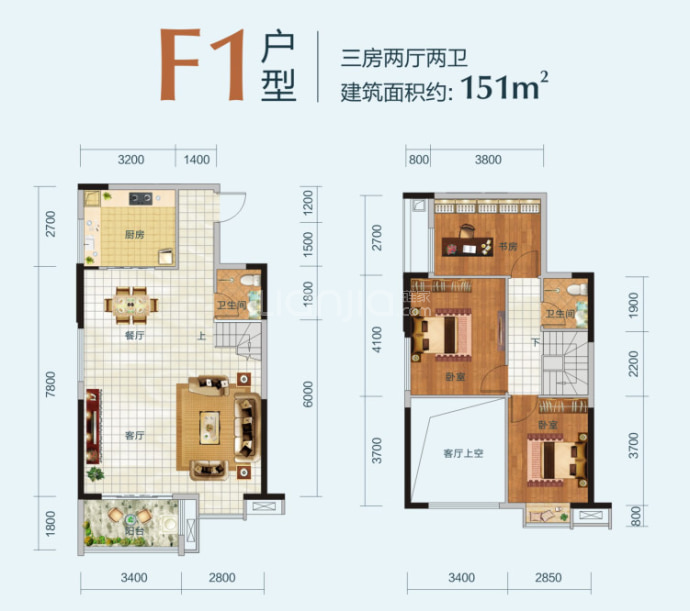 城发东山之星--建面 151m²