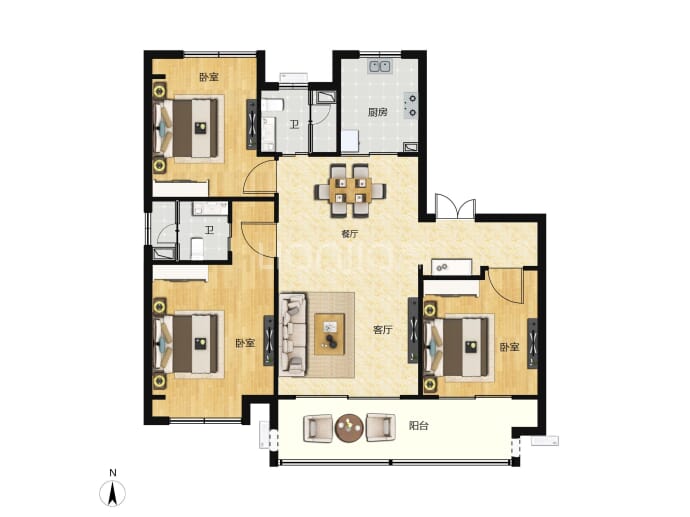 朱方·崇实里--建面 118m²
