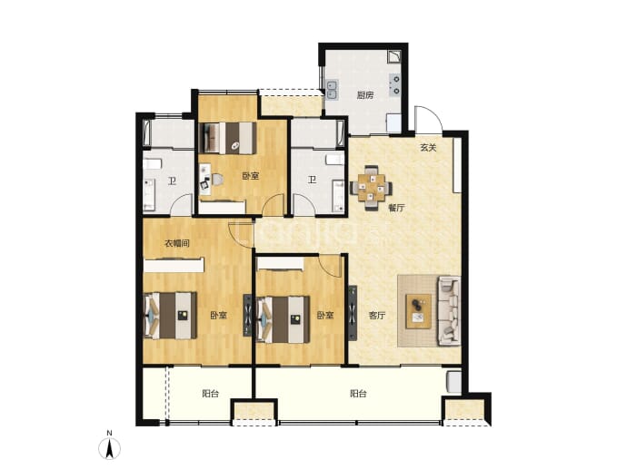 联发美的悦玺台--建面 96m²