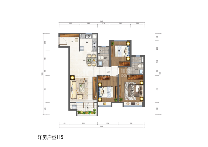 雅居乐威海冠军体育小镇--建面 115m²